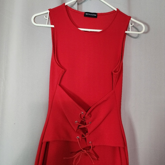 PrettyLittleThing Red Bodycon Midi Dress - 8 - Picture 5 of 7